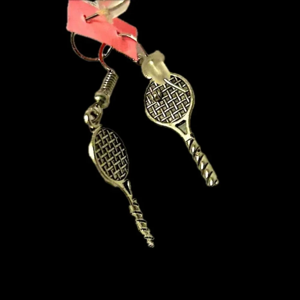 NWT handmade rare Tennis Prep artist / luxury earrings hypoallergenic .925 - Picture 5 of 7